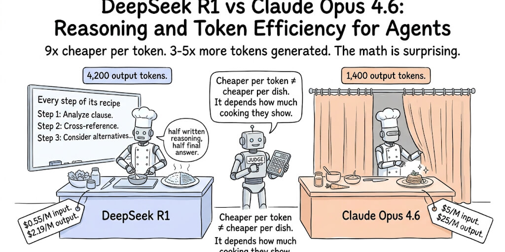 DeepSeek R1 vs Claude Opus 4.6: Reasoning and Token Efficiency for Agents