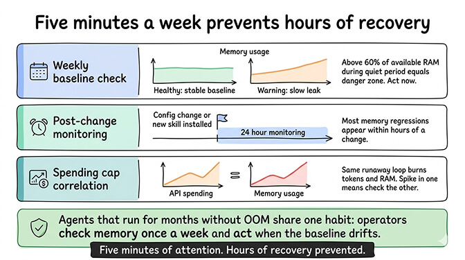 Weekly memory monitoring workflow