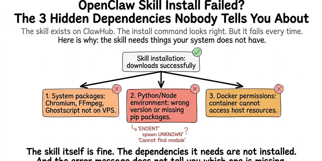 OpenClaw Skill Install Failed? The 3 Hidden Dependencies Nobody Tells You About