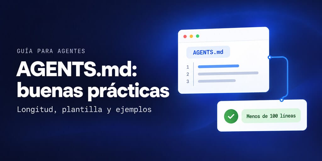 Buenas prácticas de AGENTS.md: cuánto debe medir, plantilla y ejemplos