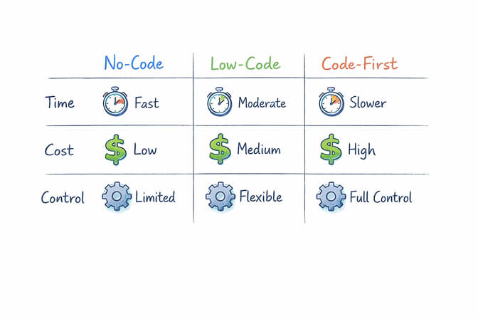 Cost comparison: developer-hours of code-first work versus years of BetterClaw Pro