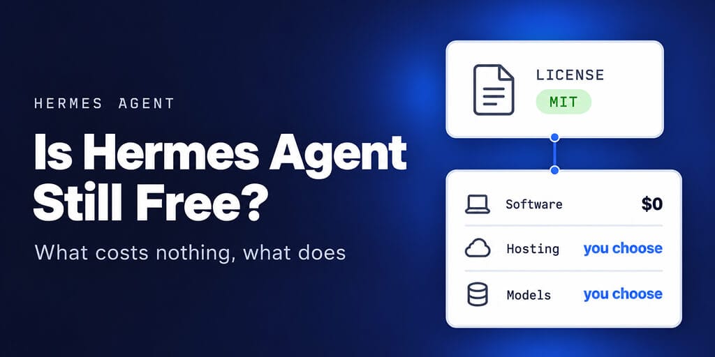 Is Hermes Agent still free: MIT license, $0 software, with hosting and models priced by your choice