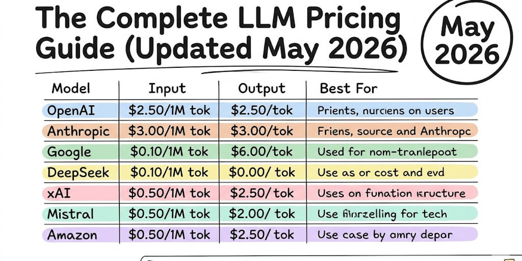 The Complete LLM Pricing Guide (Updated May 2026)