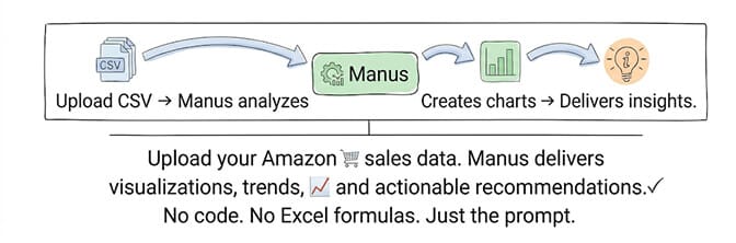 Upload CSV to Manus and it analyzes, creates charts, and delivers insights