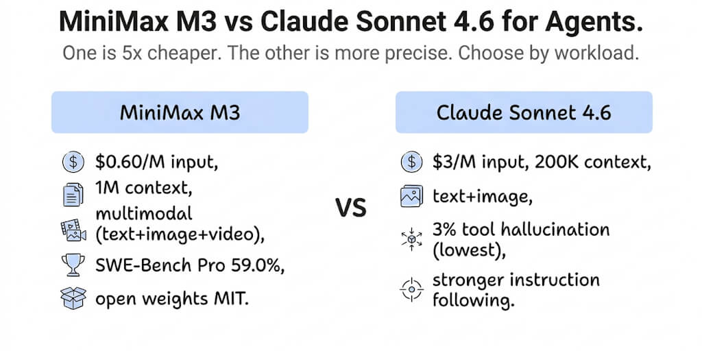MiniMax M3 vs Claude Sonnet 4.6: Which One's Worth Paying For in 2026