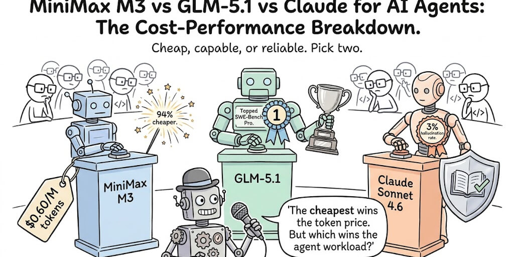 MiniMax M3 vs GLM-5.1 vs Claude for AI Agents: The Cost-Performance Breakdown