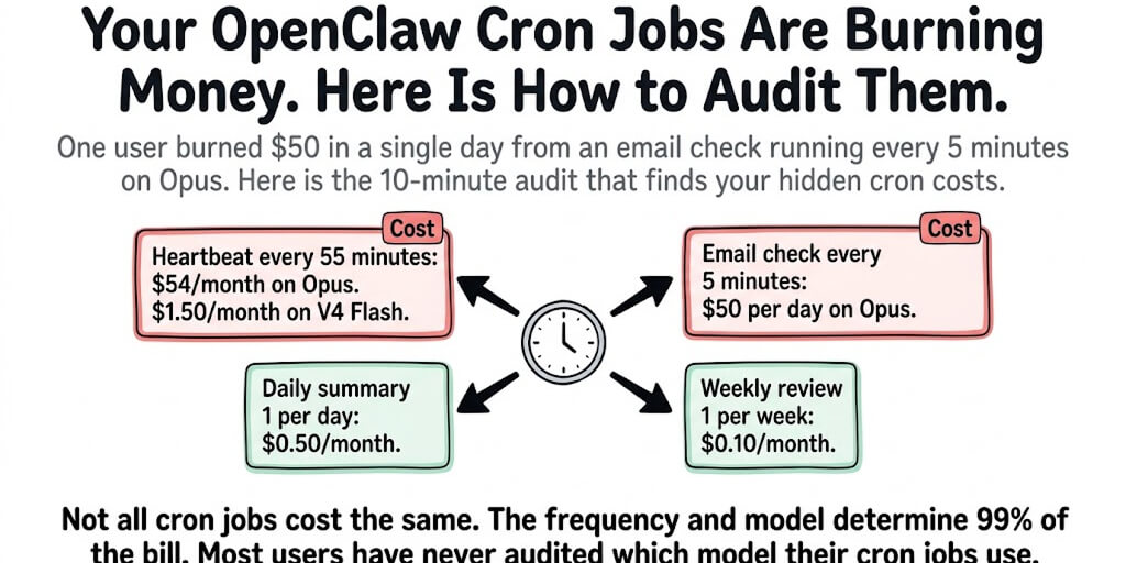 Your OpenClaw Cron Jobs Are Burning Money. Here's How to Audit Them.