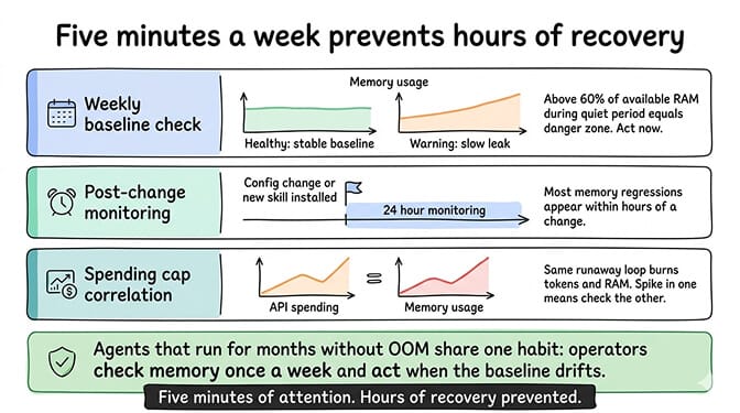 Weekly memory monitoring workflow