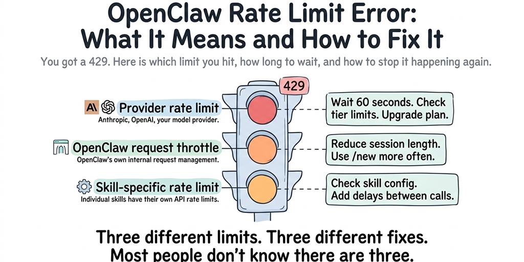 OpenClaw Rate Limit Error: 3 Causes and Exact Fixes (2026)