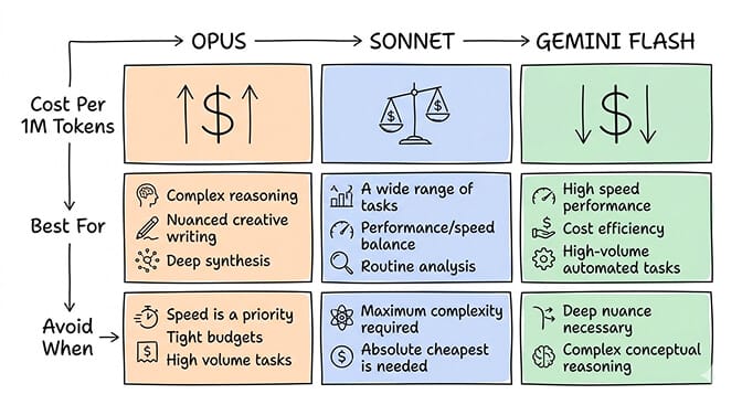 Model cost comparison for skill-based agents: Opus vs Sonnet vs Gemini Flash per 1000 skill calls