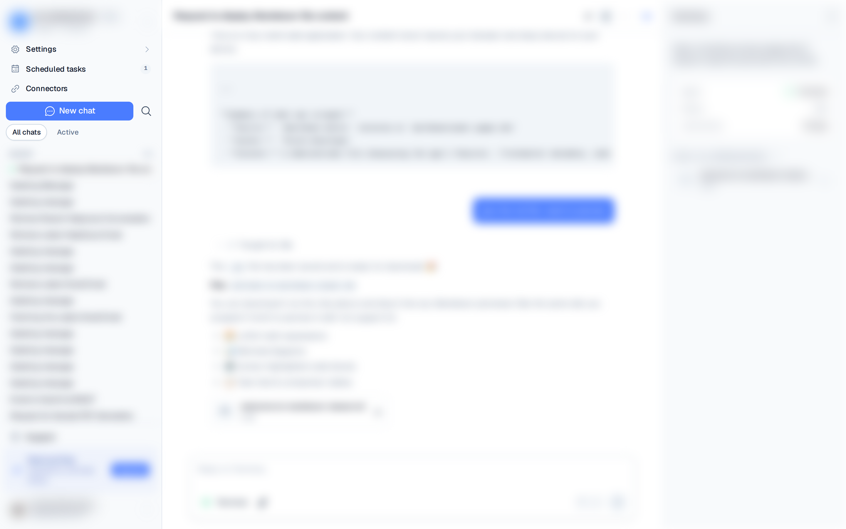 the inline file viewer previewing a PDF deliverable beside the chat