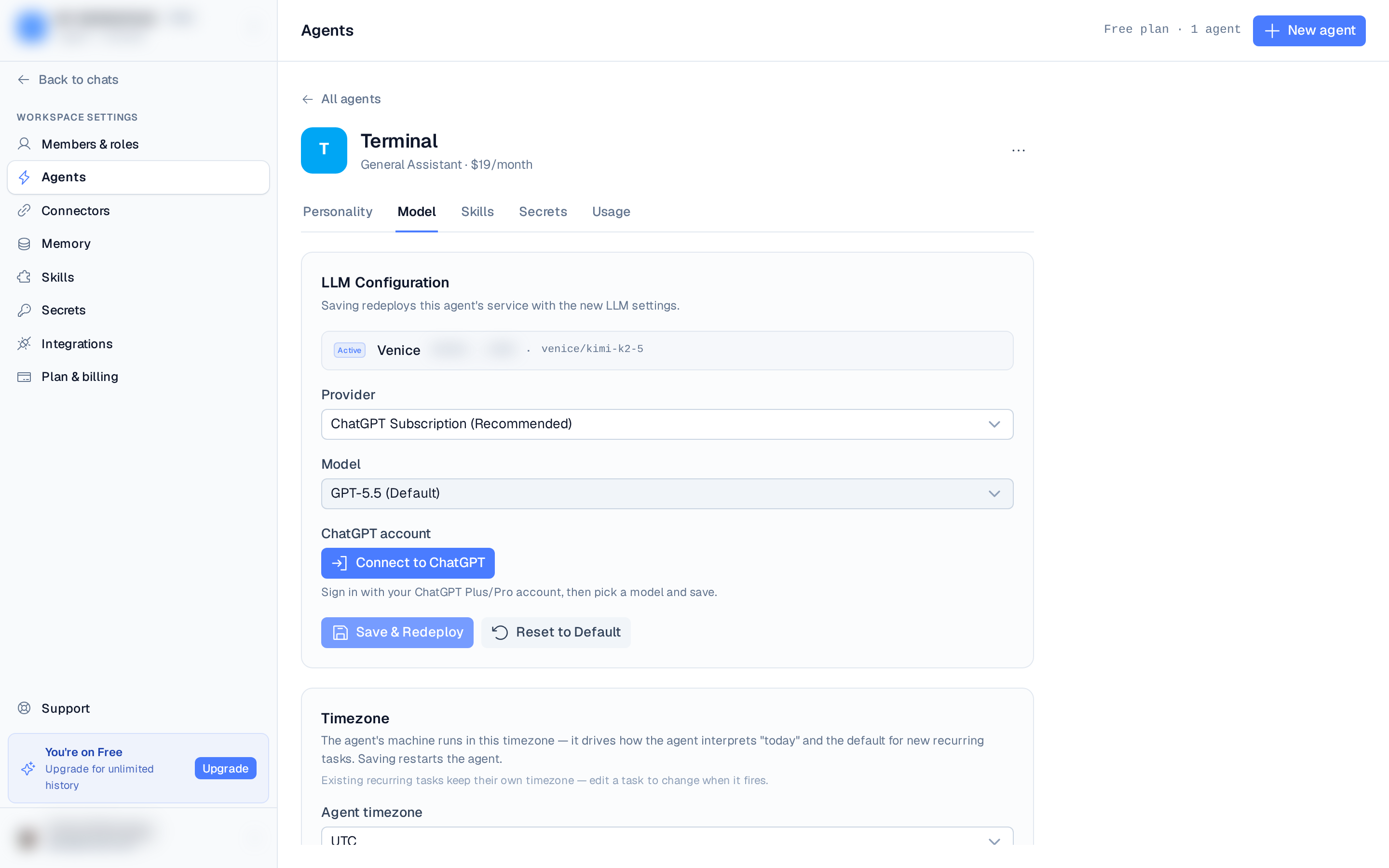 the "Connect your ChatGPT subscription" dialog with its three steps