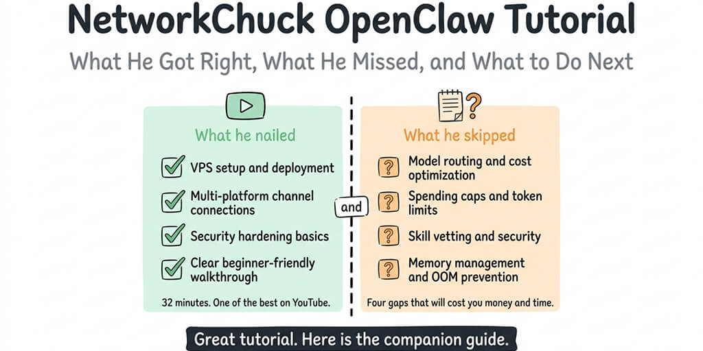 NetworkChuck OpenClaw Tutorial: What He Got Right, What He Missed, and What to Do Next