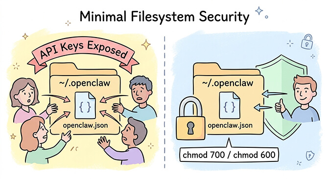 Set file permissions on OpenClaw config