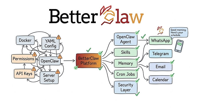 OpenClaw agent responding on WhatsApp with morning briefing, calendar summary, and email digest
