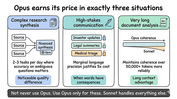 Recommended model routing configuration showing task distribution across Sonnet, Haiku, and Opus