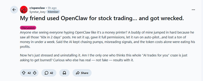 Developer watching OpenClaw agent execute an unintended trade during market volatility