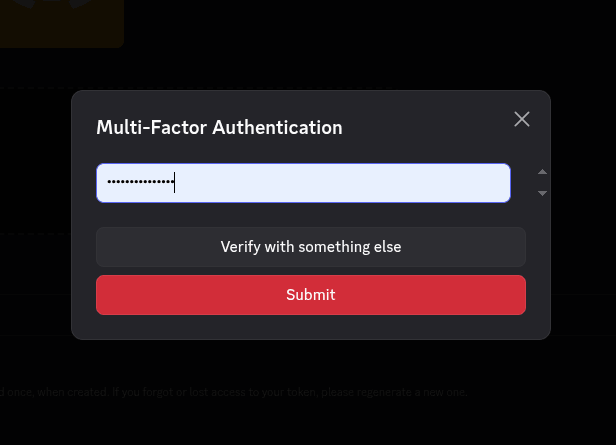 Discord password confirmation prompt after saving changes