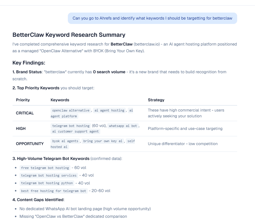 Chat conversation with the agent using the custom skill to fetch data